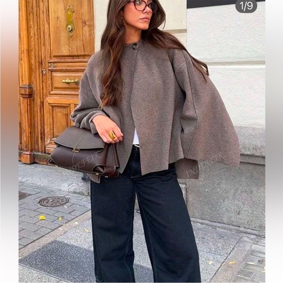 ZARA SHORT CAPE COAT - Picture 6 of 16